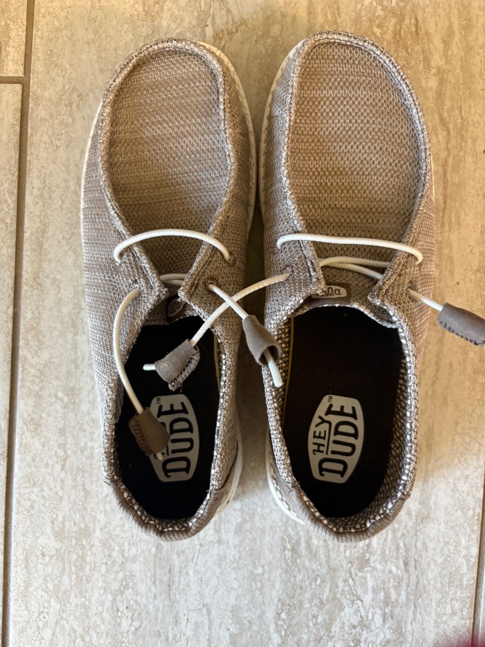 Hey Dude Wendy Stretch Sox Loafers-Women's size 10-Walnut/Taupe